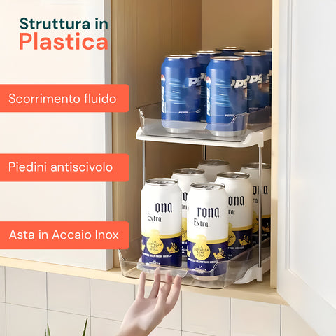 Set da 2 Organizer Multiuso con 2 Ripiani Impilabili per Cucina, Bagno, Living