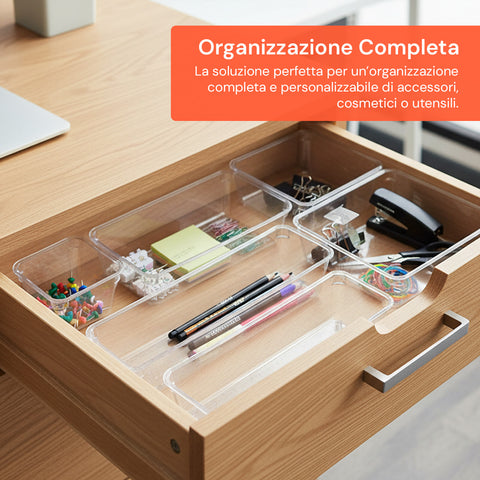 Set Organizer da Cassetti Multiuso 25 Pezzi – Trasparenti e Facili da Pulire