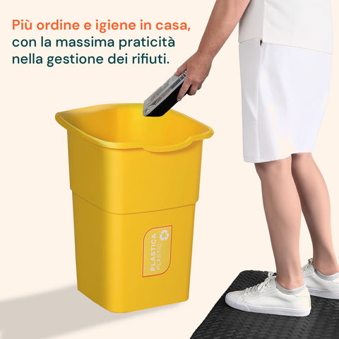 Set 3 Pattumiere Per Raccolta Differenziata
