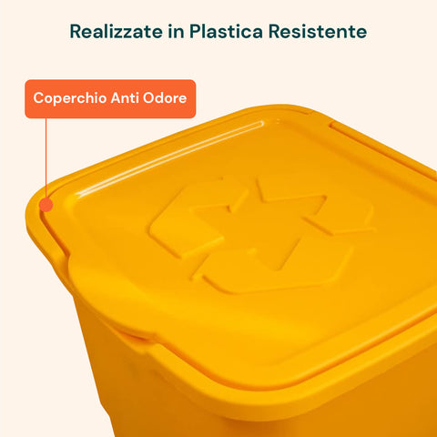 Set 3 Pattumiere Per Raccolta Differenziata