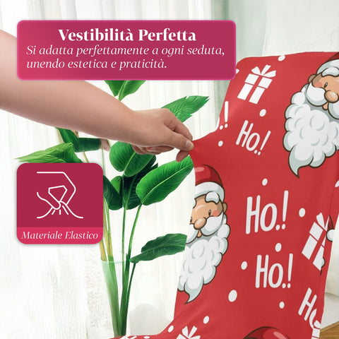 Set 6 Coprisedia Natalizi con Babbo Natale – Elasticizzati e Decorativi