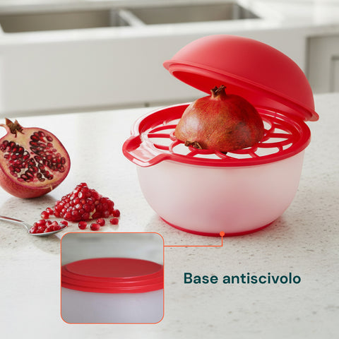 Sgranatore di Melograno con Coperchio, Griglia Antischizzo e Ciotola