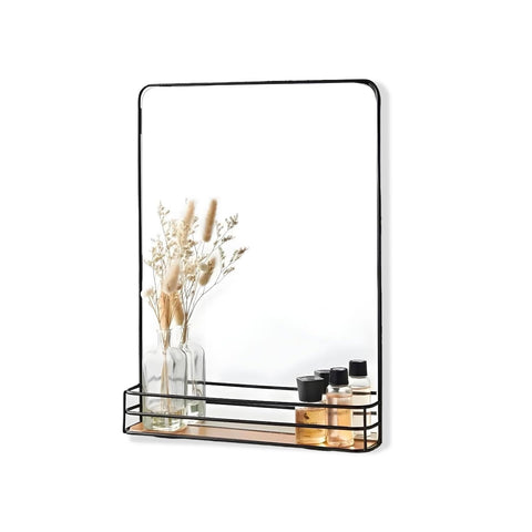 Tükör MDF-polccal, 40x30 cm – modern fali kialakítás