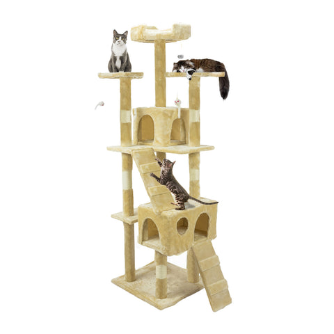 Tiragraffi per Gatti 170 cm con Cuccia, Griglie e Accessori Montaggio