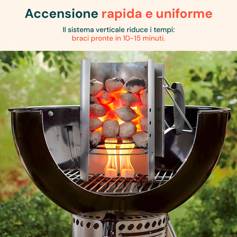 Accenditore Ciminiera Per Barbecue A Carbonella Con Manico Pp