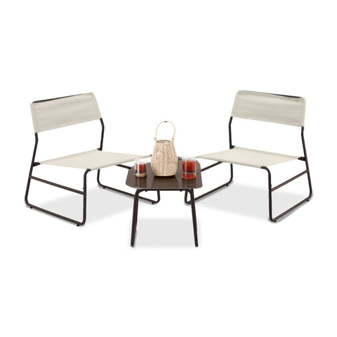 Set Cannes Salotto Con Tavolo In Vetro E 2 Poltrone