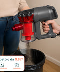 Aspirapolvere con serbatoio da 0,8L removibile e lavabile, dotato di filtro HEPA per trattenere particelle fini