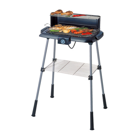 88x54 cm-es kültéri elektromos grillsütő ráccsal és melegentartó polccal