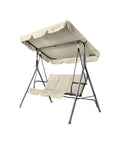 Dondolo da Giardino 3 Posti in Acciaio con Tettoia Regolabile e Cuscini Beige Ean-8023755056797
