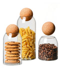 Barattoli in Vetro con Tappo in Sughero da 1000, 800 e 500 ml Resistenti