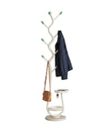 Appendiabiti Moderno in Metallo Bianco con 2 Vassoi Circolari Ø24 cm