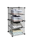 Scaffale Modulare a Rete – 4 Ripiani Organizer Multiuso e Resistente