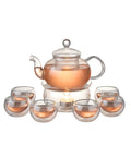 Servizio da Tè in Vetro Borosilicato con Infusore e Candela Riscaldante