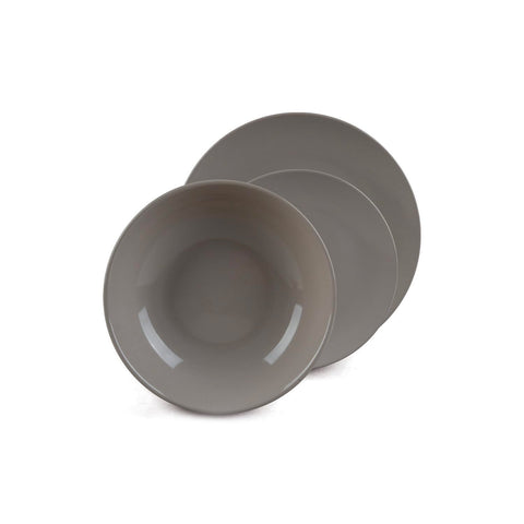 18 darabos taupe porcelán étkészlet, strapabíró, elegáns, modern dizájnnal