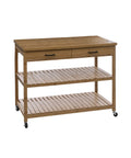 Isola Per Cucina 4 Livelli Con Ruote In Bambù 90x108cm