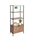 Libreria Scaffale 2 Ripiani Con Mobile Basso 68x35x176cm Nero