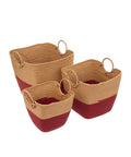 Set 3 Cestini In Vimini Solar Power Rosso