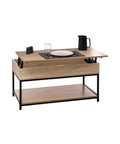 Tavolino Da Soggiorno Sollevabile In Legno E Metallo 95x51cm