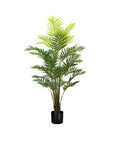 Pianta Palma Areca in Polietilene con 33 Foglie e Vaso con Muschio 160cm