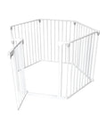 Box Di Sicurezza Per Bambini Con Cancelletto In Metallo 119x5x74cm Bianco