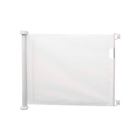 Biztonsági rács gyermekeknek kihúzható függönnyel 130x8x88cm fehér