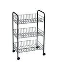 Carrello Da Cucina A 3 Ripiani Nero 40x26x62cm