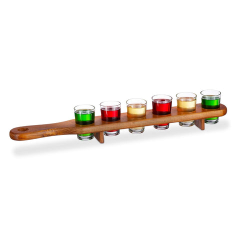 Fa pohártartó 6 db 40 ml-es shotospohárral – 45 cm