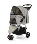 Passeggino per Cani e Gatti Pieghevole Portata 15kg con Cabina Trasparente