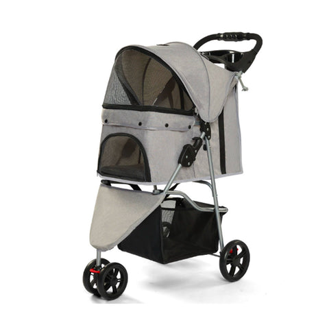 Passeggino per Cani e Gatti Pieghevole Portata 15kg con Cabina Trasparente
