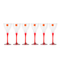 Set 6 Calici in Luxion 21 cl – Design Moderno con Gambo Rosso
