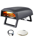 Forno Pizza A Gas Piatto Rotante con Rotella 4000w 64x44x31,5cm