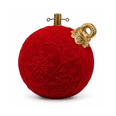 Base albero di Natale a forma di palla rossa Ø42 cm effetto velluto