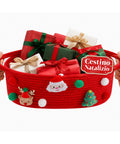 saint joy cestino natalizio in corda di cotone rosso 30x20x12 cm con manici ean 8050043128102
