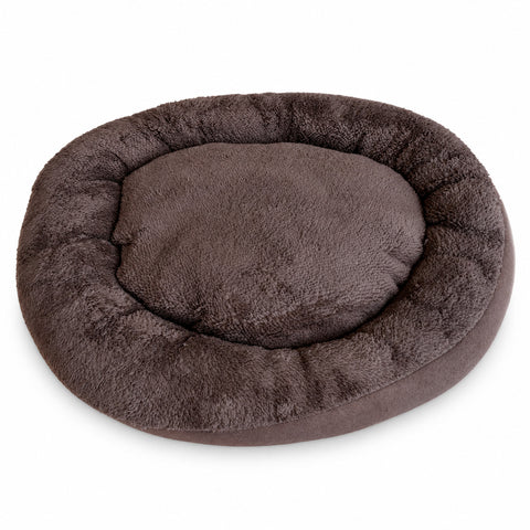 Cuccia per Cani e Gatti 60x60 cm Morbida in 3 Colori, Lettino Imbottito con Bordo Rialzato, Peluche in Poliestere