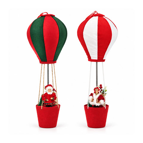 Karácsonyi dekoratív hőlégballon Mikulásnéval, H83 cm