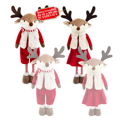 Renna Natalizia Estendibile 45-80 cm con Gambe Telescopiche