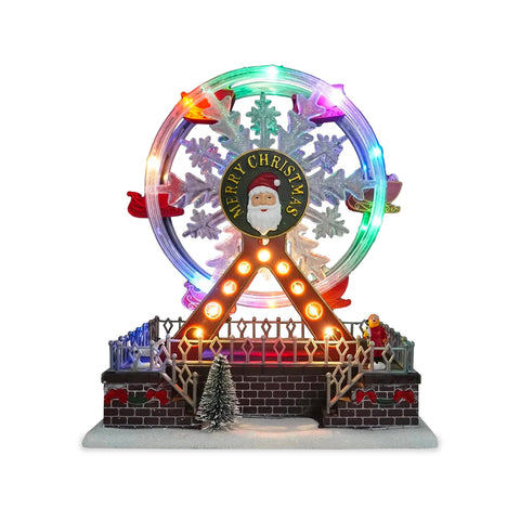 Joywheel Ruota Panoramica Natalizia Animata con Luci LED, Musica e Movimento