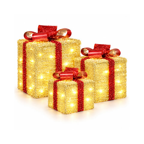 saint joy set 3 pacchi regalo luminosi a batteria 51 led bianco caldo ean 8056819081299