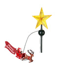 Puntale Topper Per Albero Di Natale Con Stella E Slitta Rotante