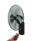 Ventilatore da Parete Nero 40cm 60W con Telecomando e Timer 9h