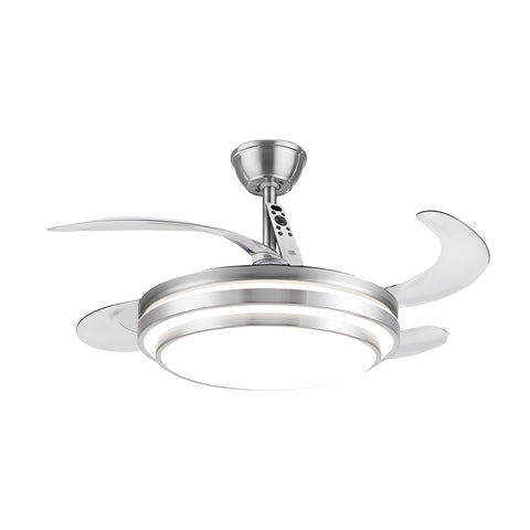 Mennyezeti ventilátor összecsukható vas- és ABS-lapátokkal - 6 sebességfokozat, 72 W-os, 3 fényárnyalatban dimmelhető beépített LED-del: meleg, természetes és hideg fény