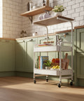 avilia carrello portaoggetti in metallo con mensola in legno e ruote ean 8056819053388