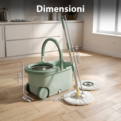 Dimensioni del secchio mocio rotante 46x27x22 cm da 14 litri