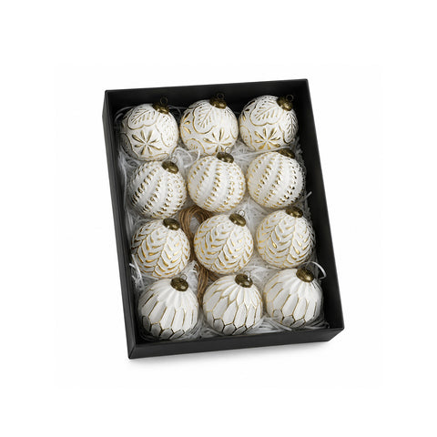 saint joy palline di natale set 12 pezzi a8 cm stile antico 2 colori ean 8050043128263