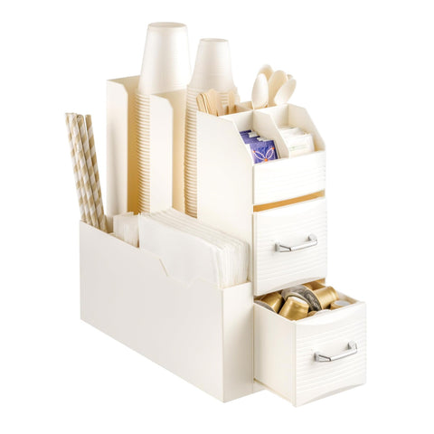 avilia home organizer porta capsule porta cialde 9 scomparti e 2 cassetti multiuso bianco ean 8052879011016