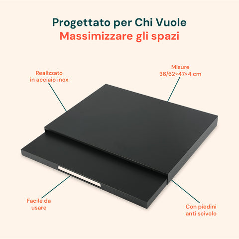 avilia organizer da cucina con ripiano estraibile salvaspazio per forno a microonde ean 8052879010163