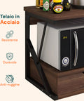 avilia home supporto microonde da cucina in legno con cassetto e ripiano superiore ean 8052879010781