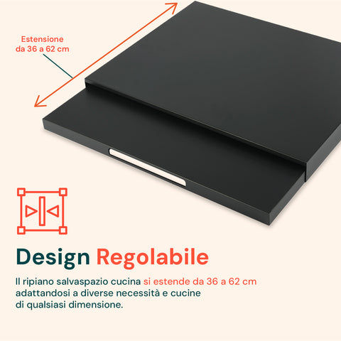 avilia organizer da cucina con ripiano estraibile salvaspazio per forno a microonde ean 8052879010163