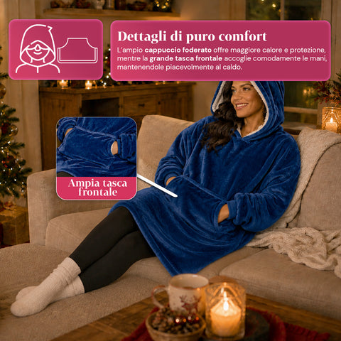 saint joy coperta con maniche e cappuccio felpa coperta oversize 2 colori ean 8050043128386