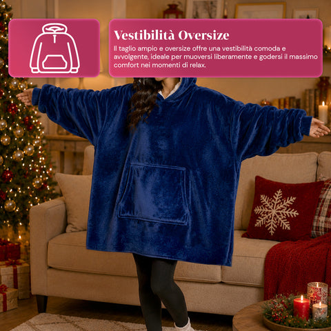 saint joy coperta con maniche e cappuccio felpa coperta oversize 2 colori ean 8050043128386